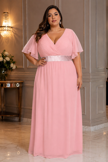 LONG DRESS INPORTED LIGHT PINK PLUS 4G