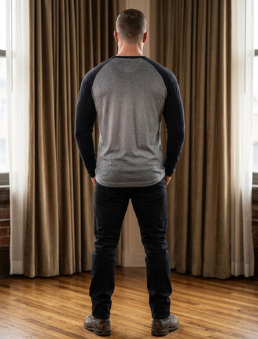 41570026 JOHNJOHN TSHIRTS ML RAGLAN PT/CINZA G