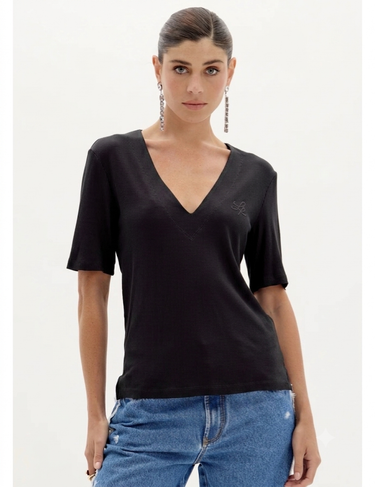 502BL007393 - LP BLUSA CANELADO DECOTE V