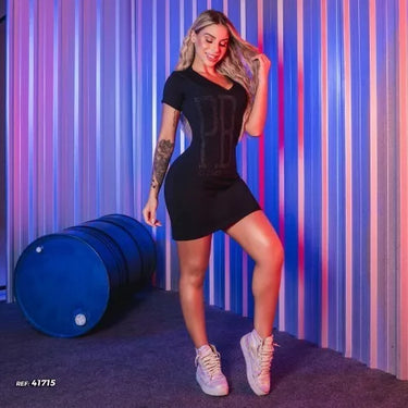 41715 PITBULL VESTIDO/ T-SHIRT PRETO