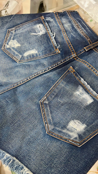 501SH000732 LP SHORTS COS ALTO BORDADO DESFIADO