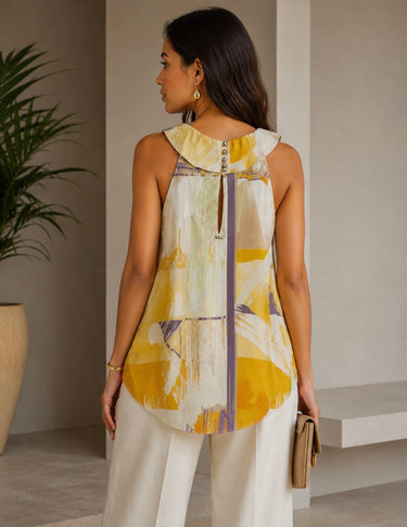 MV YELLOW SHOWER NECKLINE BLOUSE P