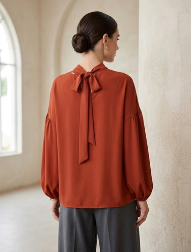 SX10 - BLUSA OMBRO DESSCOLADO LACO COSTAS SAX