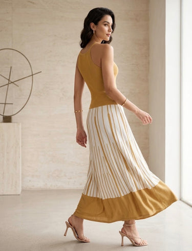ZINCO CARAMEL KNITTED MIDI DRESS M