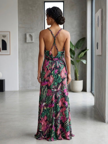 LP LONG DRESS EST. CHAMELEON PINK/GREEN P