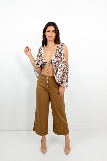 502BL003962 LP BLOUSE LARGE SLEEVE ANIMAL PRINT PRINT