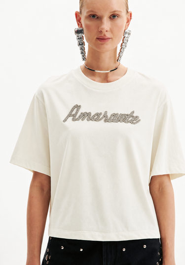 502TS004304 - AMARANTE T-SHIRT MANGA CURTA BORDADA