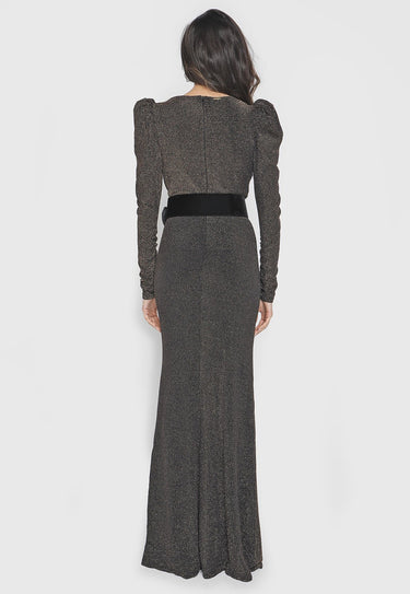 LP VESTIDO LONGO LUREX  DOURADO
