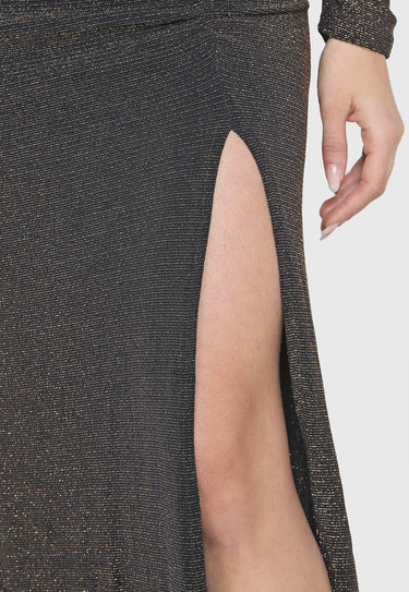 LP VESTIDO LONGO LUREX  DOURADO