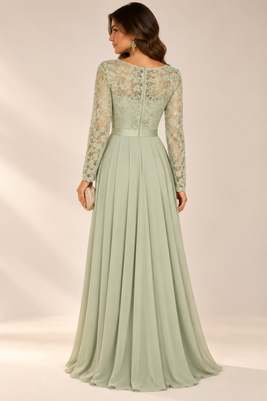 20261023-3 IMPORTADO VESTIDO LONGO VERDE DECOTE DETALHE BRILHOS