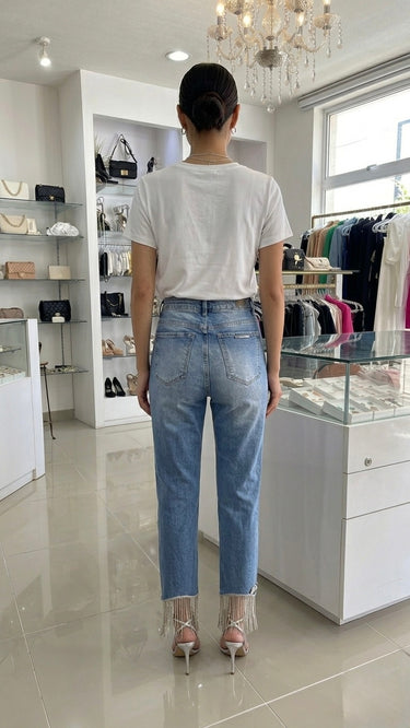 LP STRAIGHT PANTS WITH LIGHT FRINGE