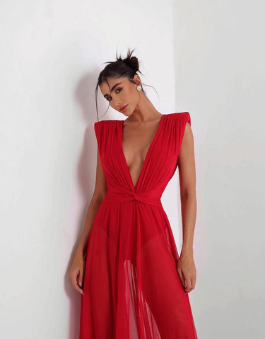 36501802 - SPLASH VESTIDO GRACE MARSALA - M