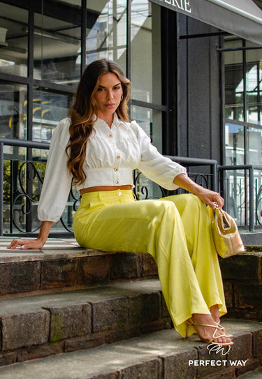 MP334002 - PW CROPPED SHIRT WITH BUTTON