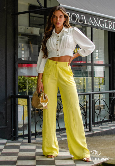MP334002 - PW CROPPED SHIRT WITH BUTTON