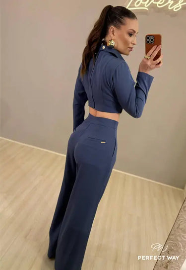 NO544059 - PW CONJUNTO CALÇA+BLAZER CROPPED