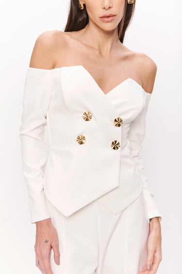 BLU32449 - DIMY BLUSA OMBRO A OMBRO COM BOTOES