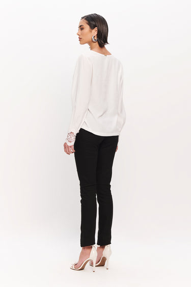 BLU33057 - DIMY BLUSA MANGA COMPRIDA COM PUNHO DE LASTEX