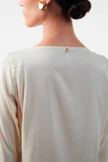 BLU33613 - DIMY BLUSA MANGA LONGA MULLET COSTAS TECIDO PLANO