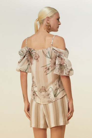 BLU34352 - DIMY BLUSA MANGA LONGA COM PREGAS FLORAL