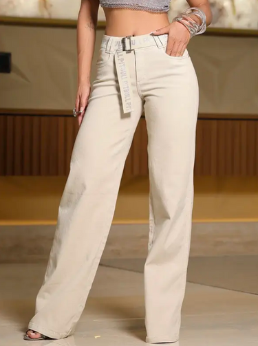 89759 PITBULL JEANS CALÇA WIDE LEG C/ CINTO