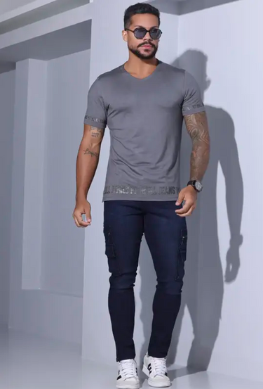 84496 PITBULL JEANS CAMISETA GOLA V