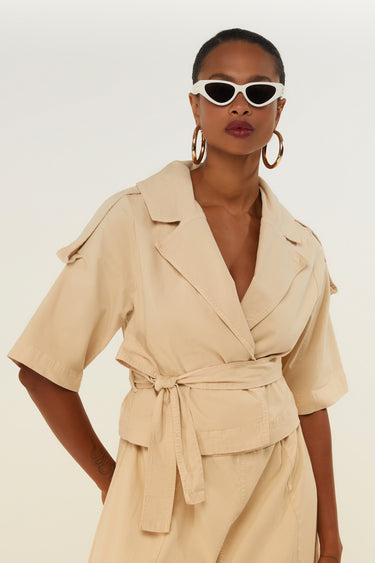 CAS34185 - DIMY CASACO DE SARJA COM GOLA BLAZER FEMININO