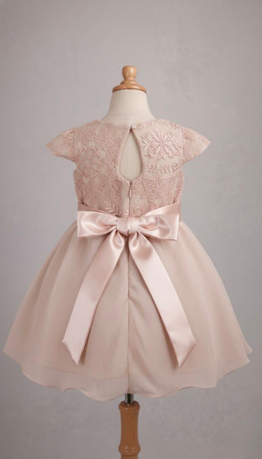 232331- BABY VESTIDO ROSA COM CINTO DE FLOR