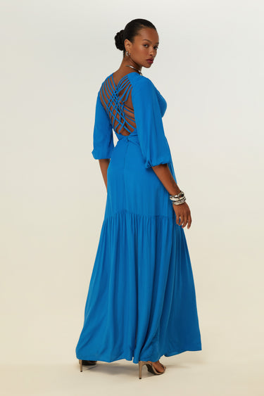VES33970 - DIMY VESTIDO COM TRANÇADO NAS COSTAS VISCOSE