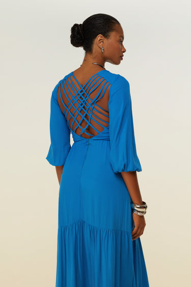 VES33970 - DIMY VESTIDO COM TRANÇADO NAS COSTAS VISCOSE